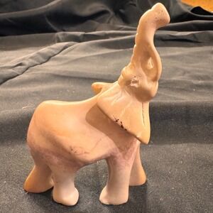 Vtg Stone Elephant Figurine Carved Animal Statue Home Decor‎ Tabletop Display